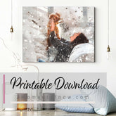 Digital Printable Custom Watercolor Pet Portrait | Dog Cat Water Color Portrait, Printable Download, $ 20.00, A Moment Of Now™