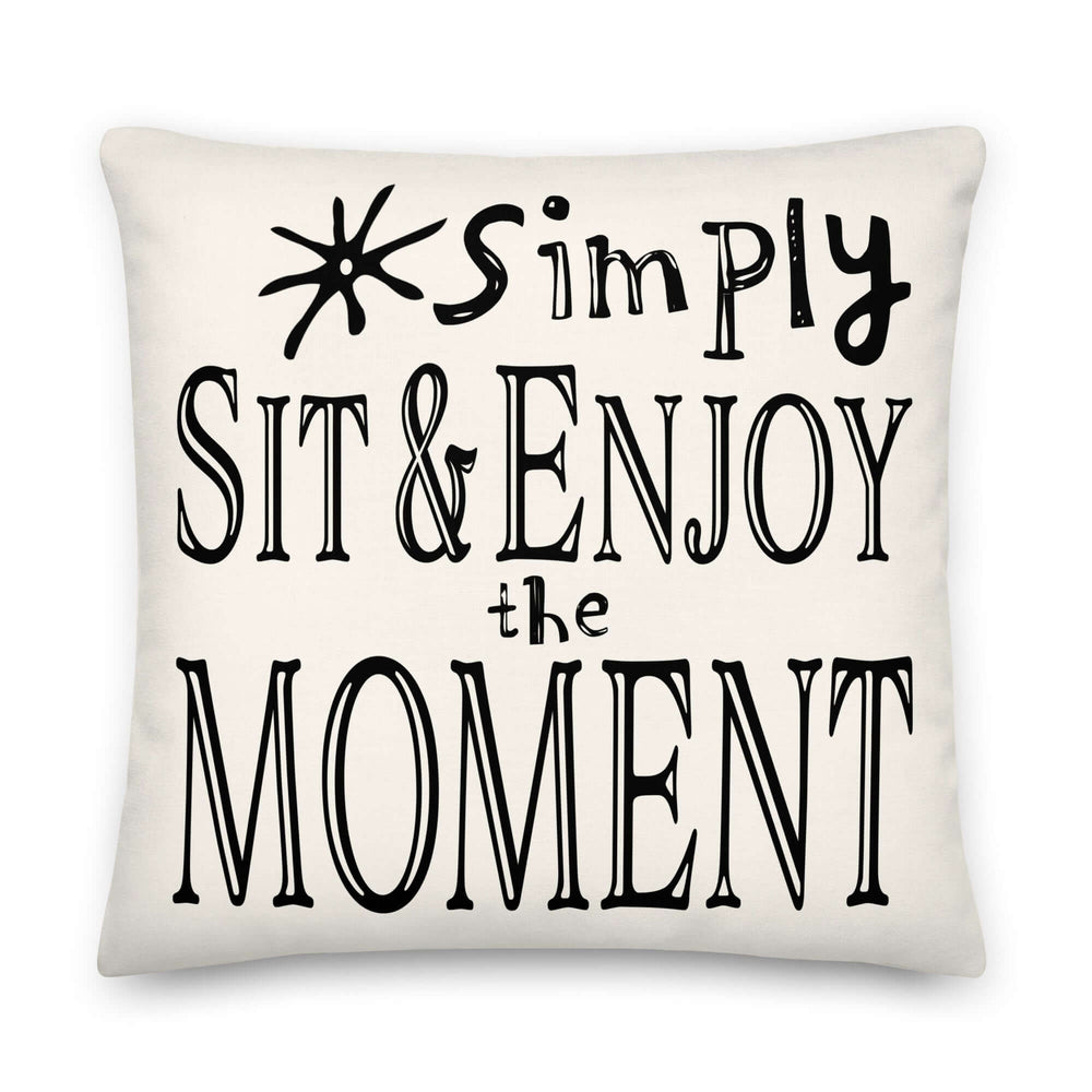 Simply Sit & Enjoy the Moment Mindfulness Decorative Pillow - Floral White, Throw Pillows, $ 73.50, A Moment Of Now™