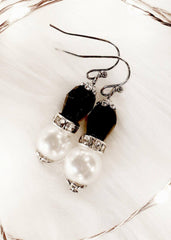 Black and White Simulated Pearl Beaded Drop Dangle Earrings, Earrings, $ 18.99, A Moment Of Now™