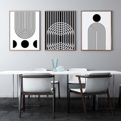 Black & White Home Black & White Rainbow, Sun & Moon Wall Poster Print Set Of 3 | Minimalist Wall Art | Black & White Wall Decor, Posters, $ 55.00, A Moment Of Now™