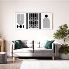 Black & White Home Black & White Rainbow, Sun & Moon Wall Poster Print Set Of 3 | Minimalist Wall Art | Black & White Wall Decor, Posters, $ 55.00, A Moment Of Now™