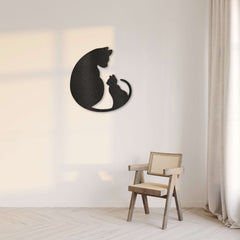 Cat Mom and Kitten Graphic on 16 Gauge Steel Sign | Cat Lovers Must-Have, Wall Art, $ 58.95, A Moment Of Now™