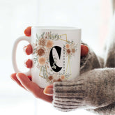 Personalized Custom Initial Letter & Name Monogram Watercolor Floral Design Coffee Mug Cup, Mugs, $ 25.00, A Moment Of Now™
