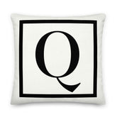 Letter Q Border Monogram Decorative Throw Pillow Cushion, Pillow, $ 71.50, A Moment Of Now™