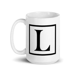Letter L Border Monogram Coffee Tea Cup Mug, Mug, $ 17.50, A Moment Of Now™