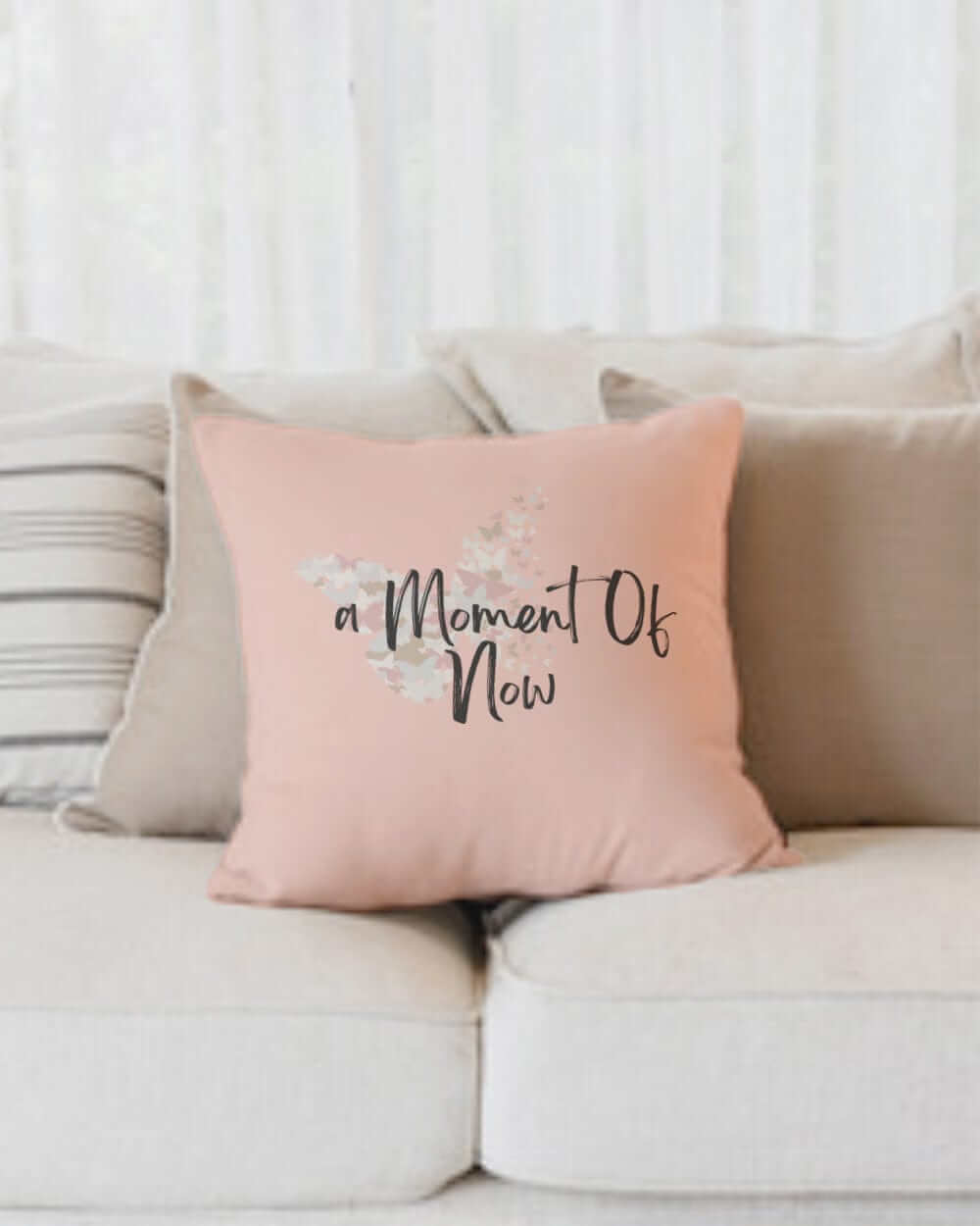 A Moment Of Now Mindfulness Premium Decorative Throw Pillow Accent Cushion in Melon Pink, Throw Pillows, $ 64.50, A Moment Of Now™