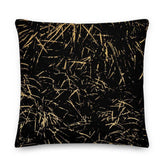 Abstract Grass Printed Decorative Premium Accent Throw Pillow Cushion - Gold / Black, Pillows, $ 71.50, A Moment Of Now™