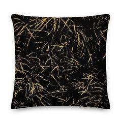 Abstract Grass Printed Decorative Premium Accent Throw Pillow Cushion - Gold / Black, Pillows, $ 61.50, A Moment Of Now™
