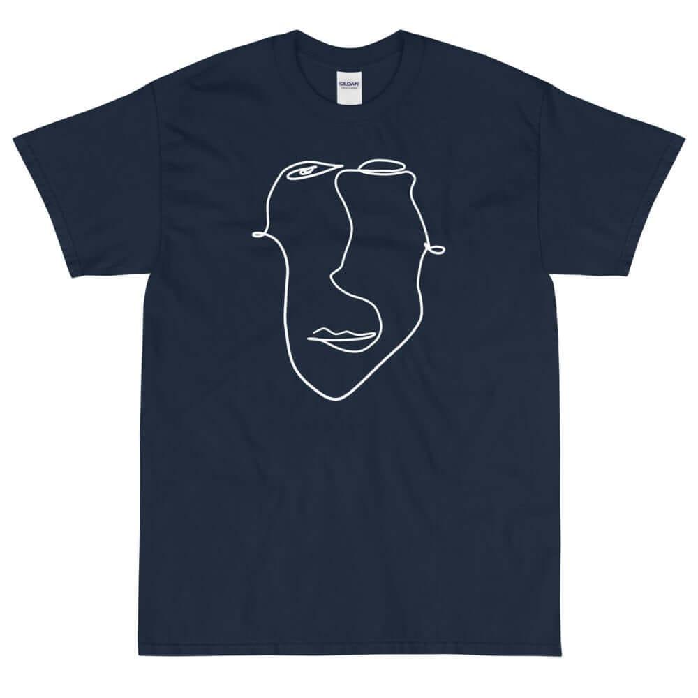 Abstract Minimal Line Art Drawing of a Face 10012020 Men's Classic Fit Short Sleeve T-Shirt | Boutique In USA, T-shirts, $ 35.44, A Moment Of Now™