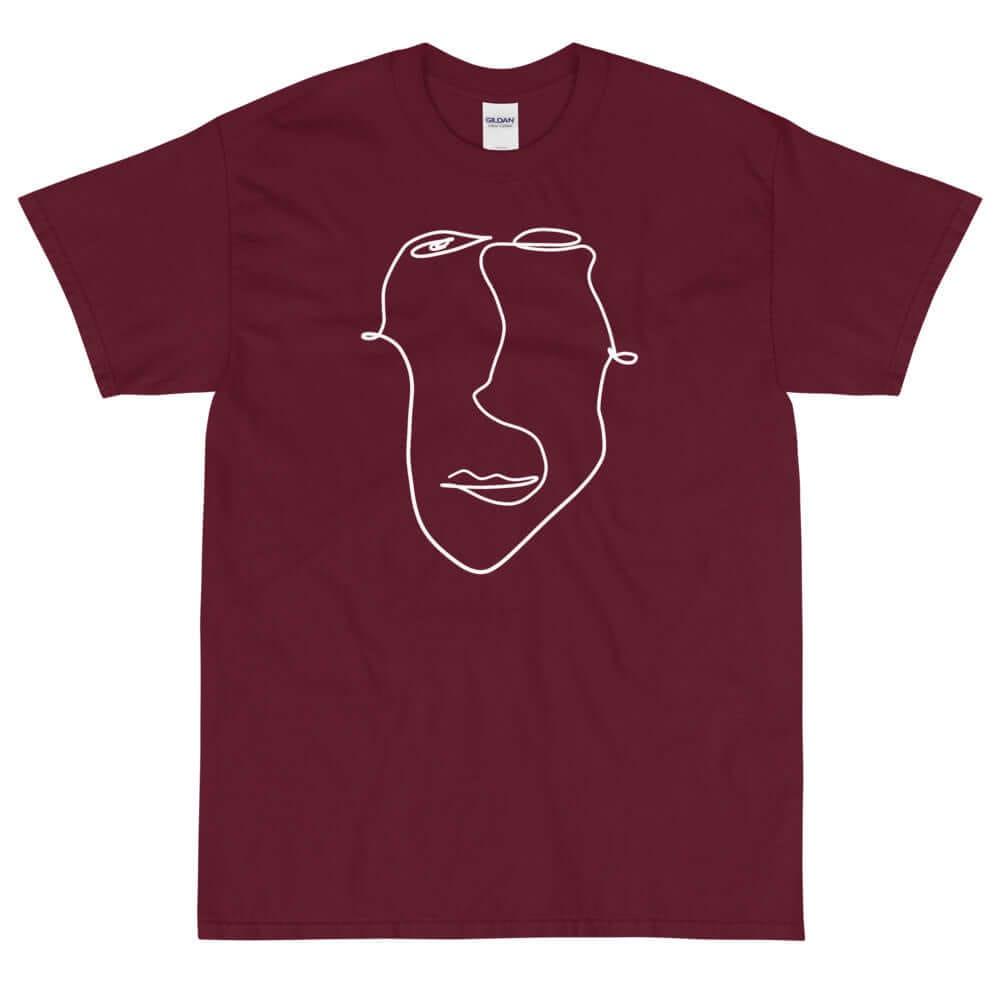 Abstract Minimal Line Art Drawing of a Face 10012020 Men's Classic Fit Short Sleeve T-Shirt | Boutique In USA, T-shirts, $ 35.44, A Moment Of Now™