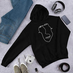 Abstract Minimal Line Art Drawing of a Face Unisex Hoodie, Hoodie, $ 51.24, A Moment Of Now™