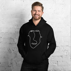 Abstract Minimal Line Art Drawing of a Face Unisex Hoodie | Boutique In USA, Hoodie, $ 51.24, A Moment Of Now™
