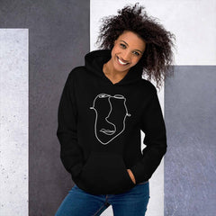Abstract Minimal Line Art Drawing of a Face Unisex Hoodie | Boutique In USA, Hoodie, $ 51.24, A Moment Of Now™