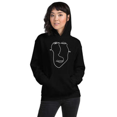 Abstract Minimal Line Art Drawing of a Face Unisex Hoodie | Boutique In USA, Hoodie, $ 51.24, A Moment Of Now™