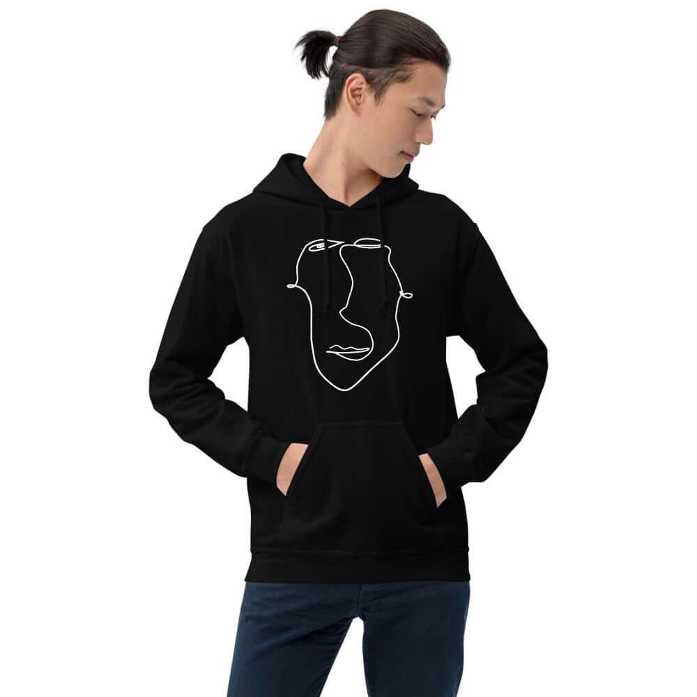 Abstract Minimal Line Art Drawing of a Face Unisex Hoodie | Boutique In USA, Hoodie, $ 51.24, A Moment Of Now™