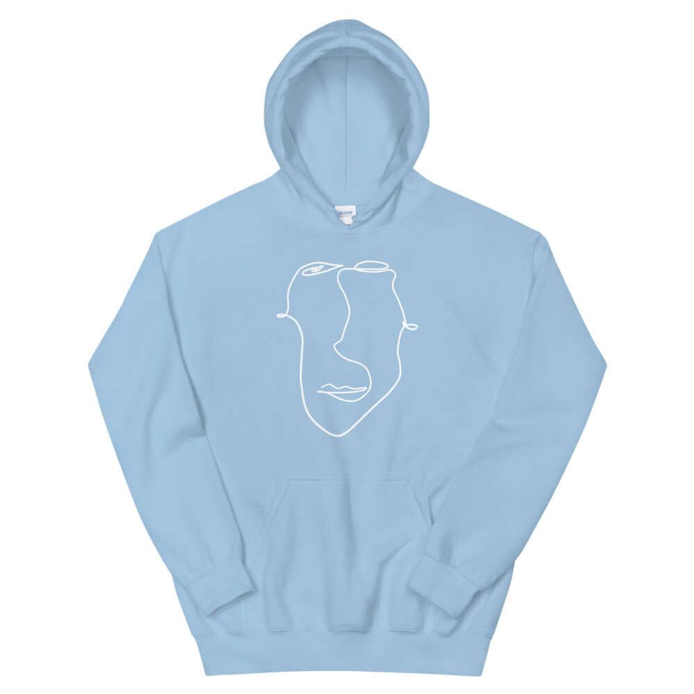 Abstract Minimal Line Art Drawing of a Face Unisex Hoodie | Boutique In USA, Hoodie, $ 51.24, A Moment Of Now™