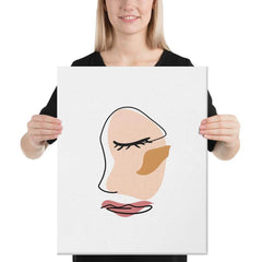 Abstract Minimalist Line Art Cracked Face Canvas, Canvas, $ 79.00, A Moment Of Now™