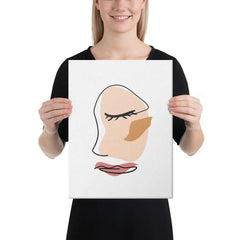 Abstract Minimalist Line Art Cracked Face Canvas, Canvas, $ 56.95, A Moment Of Now™