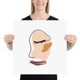 Abstract Minimalist Line Art Cracked Face Matte Poster Print, Poster, $ 32.50, A Moment Of Now™