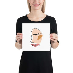Abstract Minimalist Line Art Cracked Face Matte Poster Print, Poster, $ 28.00, A Moment Of Now™
