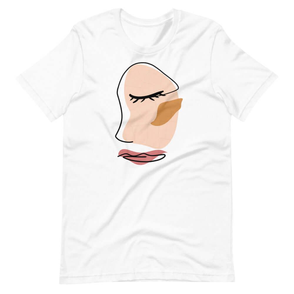 Abstract Minimalist Line Art Cracked Face Short-Sleeve Unisex T-Shirt, Tees, $ 37.95, A Moment Of Now™