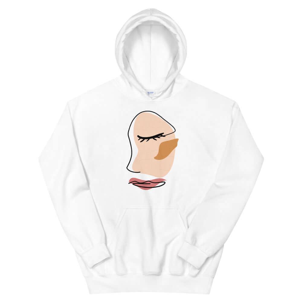 Abstract Minimalist Line Art Cracked Face Unisex Hoodie, Hoodie, $ 45.75, A Moment Of Now™