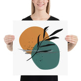 Abstract Minimalist Line Art Drawing Botanical Night By The Sea Matte Poster, Poster, $ 32.50, A Moment Of Now™