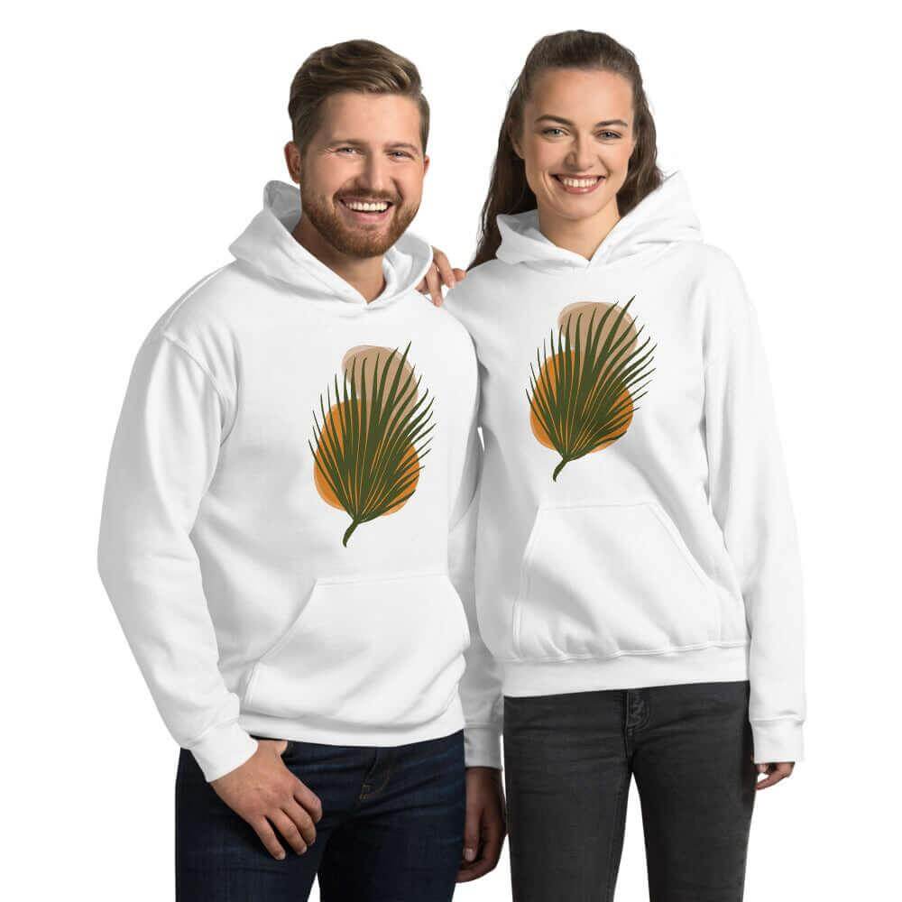 Abstract Palm Leaf and Stones Minimal Modern Art Graphic Unisex Hoodie, Hoodies, $ 49.00, A Moment Of Now™