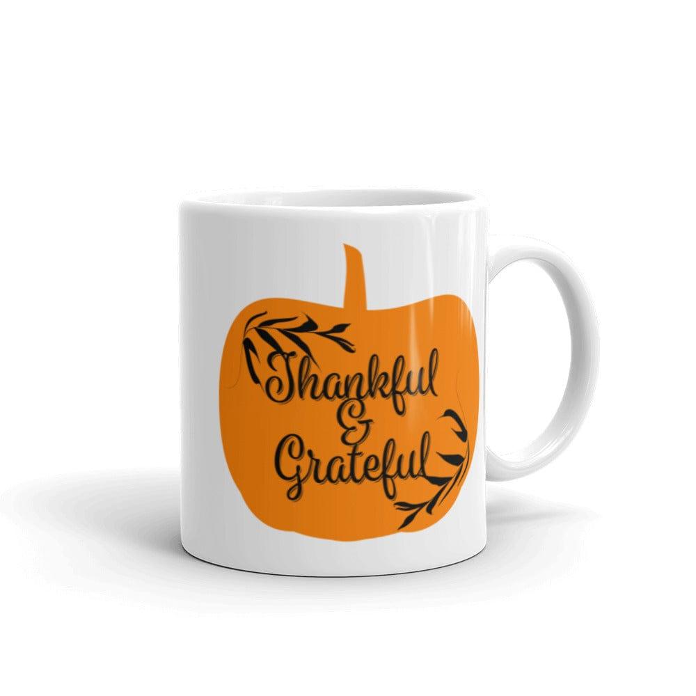 Autumnal Pumpkin Thankful & Grateful Coffee Tea Cup Mug, Mug, $ 17.50, A Moment Of Now™