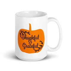 Autumnal Pumpkin Thankful & Grateful Coffee Tea Cup Mug, Mug, $ 24.50, A Moment Of Now™