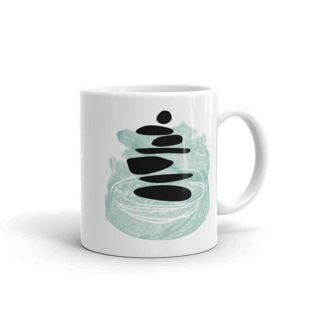 Balancing Rocks Zen Stacked Stones Minimal Abstract Shape Art Coffee Tea Cup Mug, Mug, $ 17.50, A Moment Of Now™
