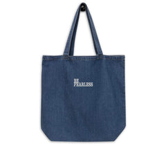 Be Fearless Motivational Inspirational Quotes Embroidered Organic Denim Tote Shoulder Shopper Bag, Shopping Totes, $ 53.00, A Moment Of Now™