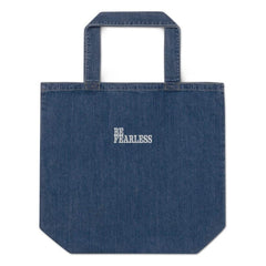 Be Fearless Motivational Inspirational Quotes Embroidered Organic Denim Tote Shoulder Shopper Bag, Shopping Totes, $ 53.00, A Moment Of Now™