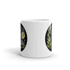 Be Kind To The Earth Floral Plant Bohemian Illustration Statement White Glossy Coffee Tea Cup Mug, Mug, $ 17.50, A Moment Of Now™
