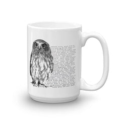Black and White Owl Graphic and Facts About Owls Texts Coffee Tea Mug Cup, Mugs, $ 24.50, A Moment Of Now™