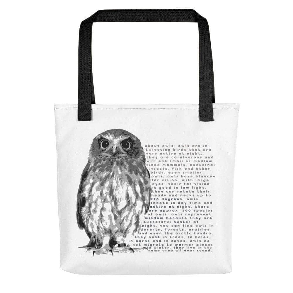 Black and White Owl Graphic and Facts About Owls Texts Grocery Tote Shopping Bag, Bags, $ 29.00, A Moment Of Now™