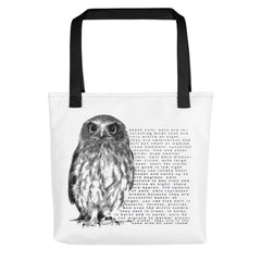 Black and White Owl Graphic and Facts About Owls Texts Grocery Tote Shopping Bag, Bags, $ 29.00, A Moment Of Now™