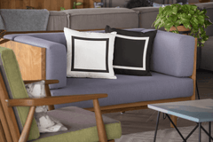 Black Border Solid White Premium Decorative Accent Throw Pillow Cushion, Pillows, $ 55.00, A Moment Of Now™