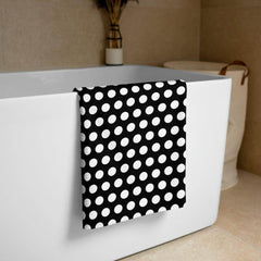 Black on White Polka Dots Beach Bath Towel, Towel, $ 42.95, A Moment Of Now™