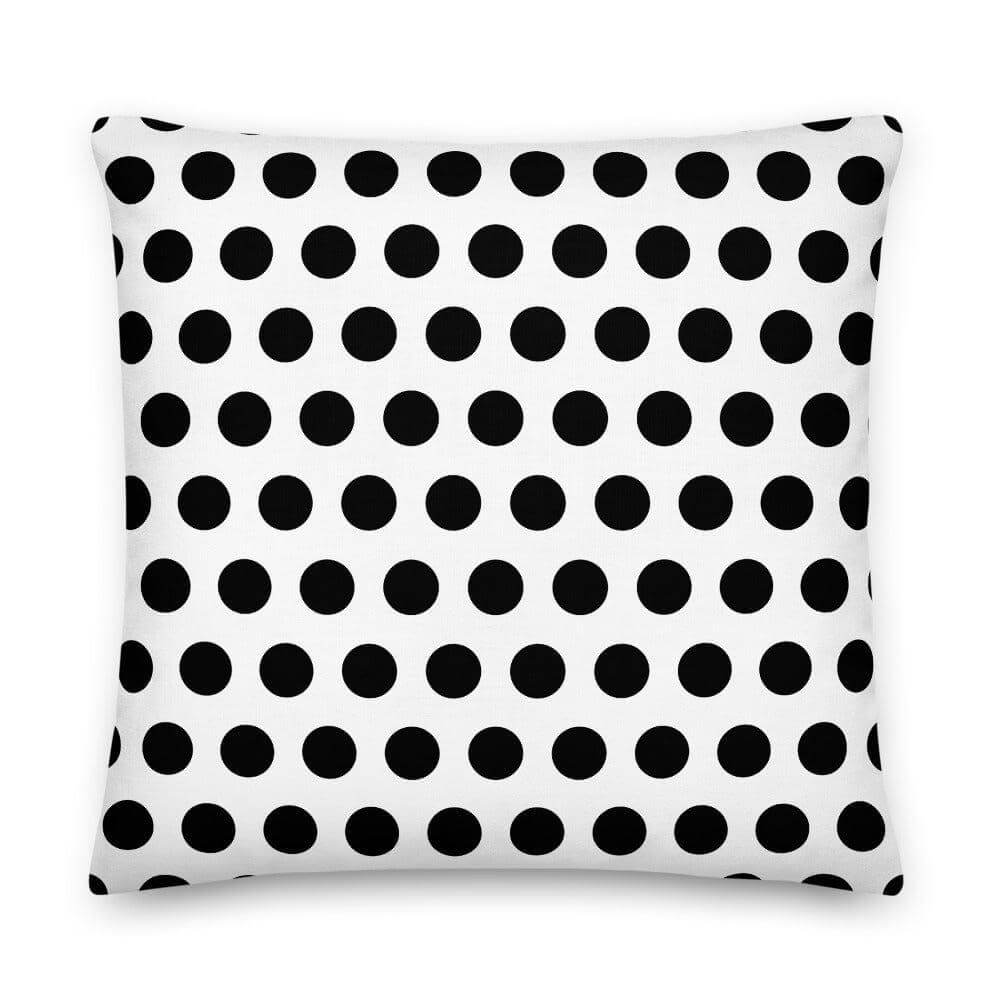Black Polka Dots on White Premium Decorative Accent Throw Pillow Cushion, Pillow, $ 71.50, A Moment Of Now™