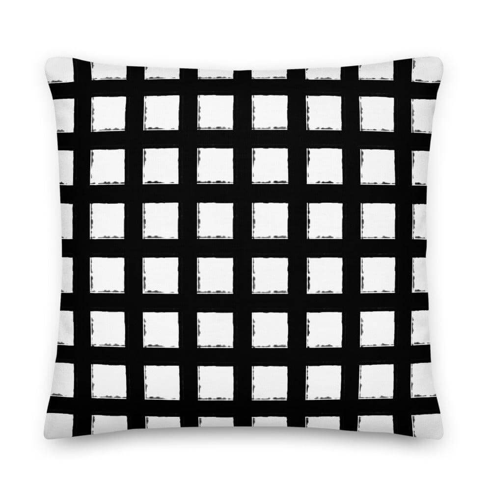 Black Square Geometric Decorative Accent Throw Pillow Cushion, Pillow, $ 71.50, A Moment Of Now™