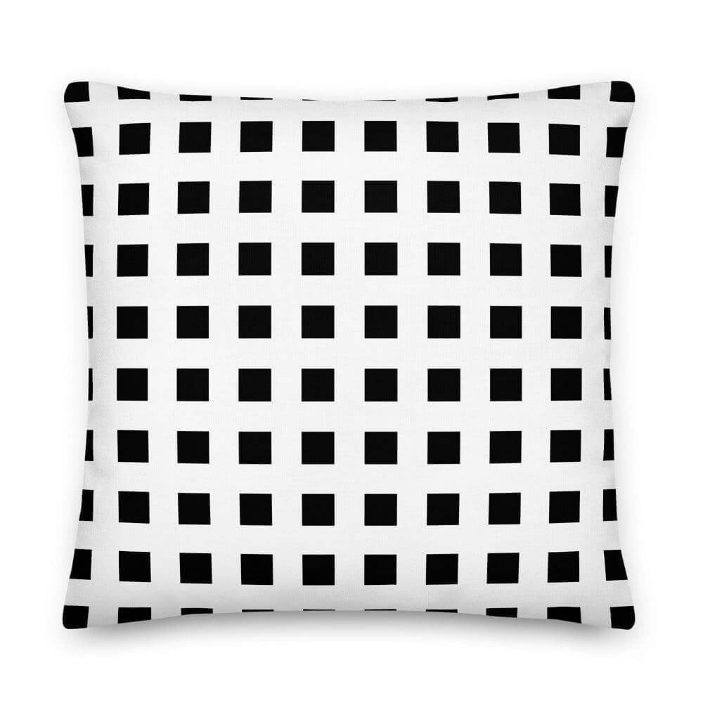 Black Square Geometric Pattern Decorative Throw Pillow Cushion, Pillow, $ 71.50, A Moment Of Now™
