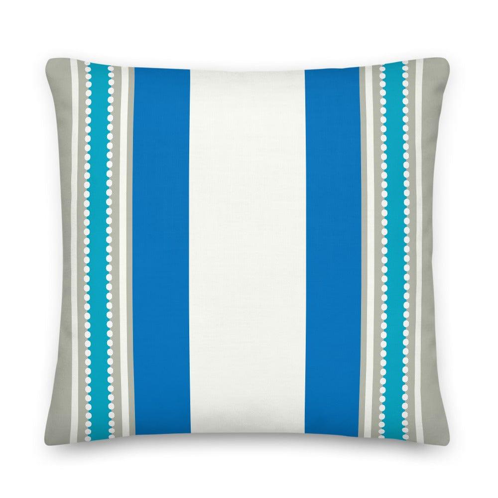 Blue Island Stripes Decorative Pillow | Tropical Coastal Beach Decor, Throw Pillows, $ 71.50, A Moment Of Now™