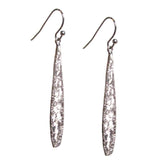 Boho Minimalist Hand Hammered Feather Bar Drop Dangle Silver Earrings, Earrings, $ 19.99, A Moment Of Now™