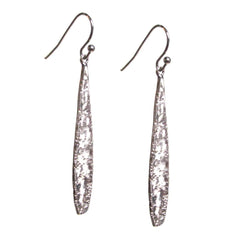 Boho Minimalist Hand Hammered Feather Bar Drop Dangle Silver Earrings, Earrings, $ 19.99, A Moment Of Now™