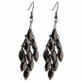 Boho Dark Grey Chandelier Faceted Beads Dangle Drop Earrings, Earrings, $ 9.99, A Moment Of Now™