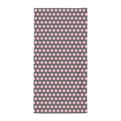 Bubble Gum Pink on Dark Grey Polka Dots Beach Bath Towel, Towel, $ 42.95, A Moment Of Now™