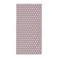 Bubble Gum Pink on Grey Polka Dots Beach Bath Towel, Towel, $ 42.95, A Moment Of Now™