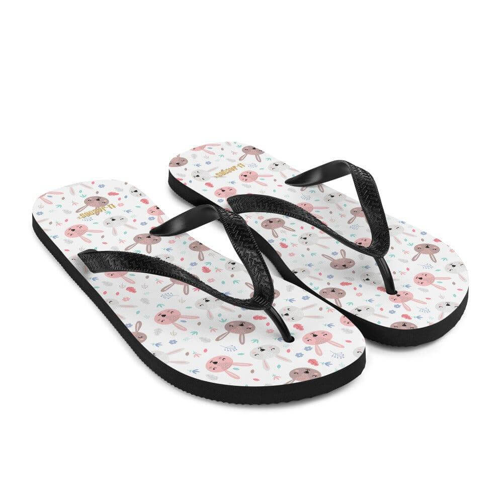 Bunnies On White Flip-Flops | Cute Easter Bunny Summer Sandals, Flip Flops, $ 30.95, A Moment Of Now™