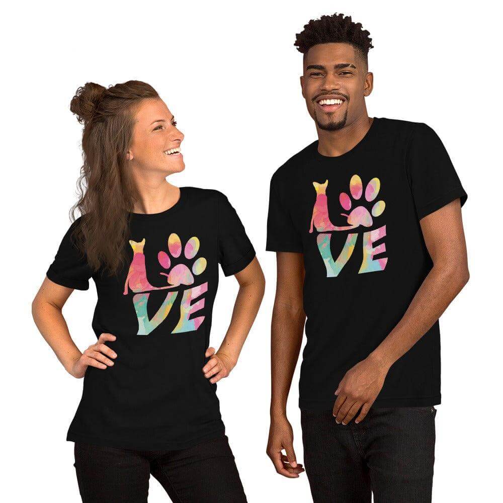 Cat Paw Love Pastel Graphic Unisex T-Shirt | Cute Cat Lover Tee, Tees, $ 30.44, A Moment Of Now™